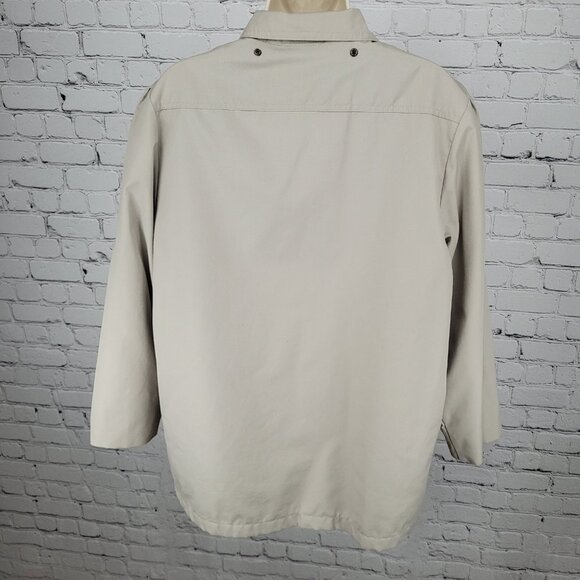 London Fog Beige Removable Thinsulate Liner Pleated Full Zip Jacket Size 14 - Picture 2 of 16